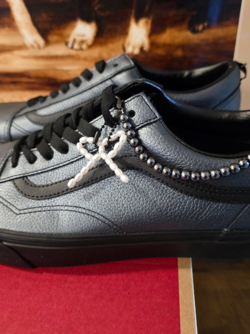 Vans Old Skool Metallic Blackout Pearlized 2026 VN000D6W1OJ Mens 10 Shoes NEW - Picture 3 of 16